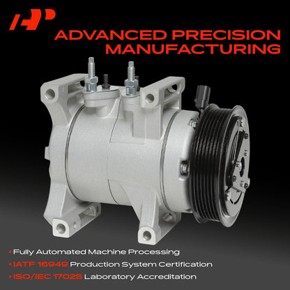 A-Premium Air Conditioner AC Compressor with Clutch Compatible with Dodge Durango 3.6L 2012-2015, with Rear A/C Only