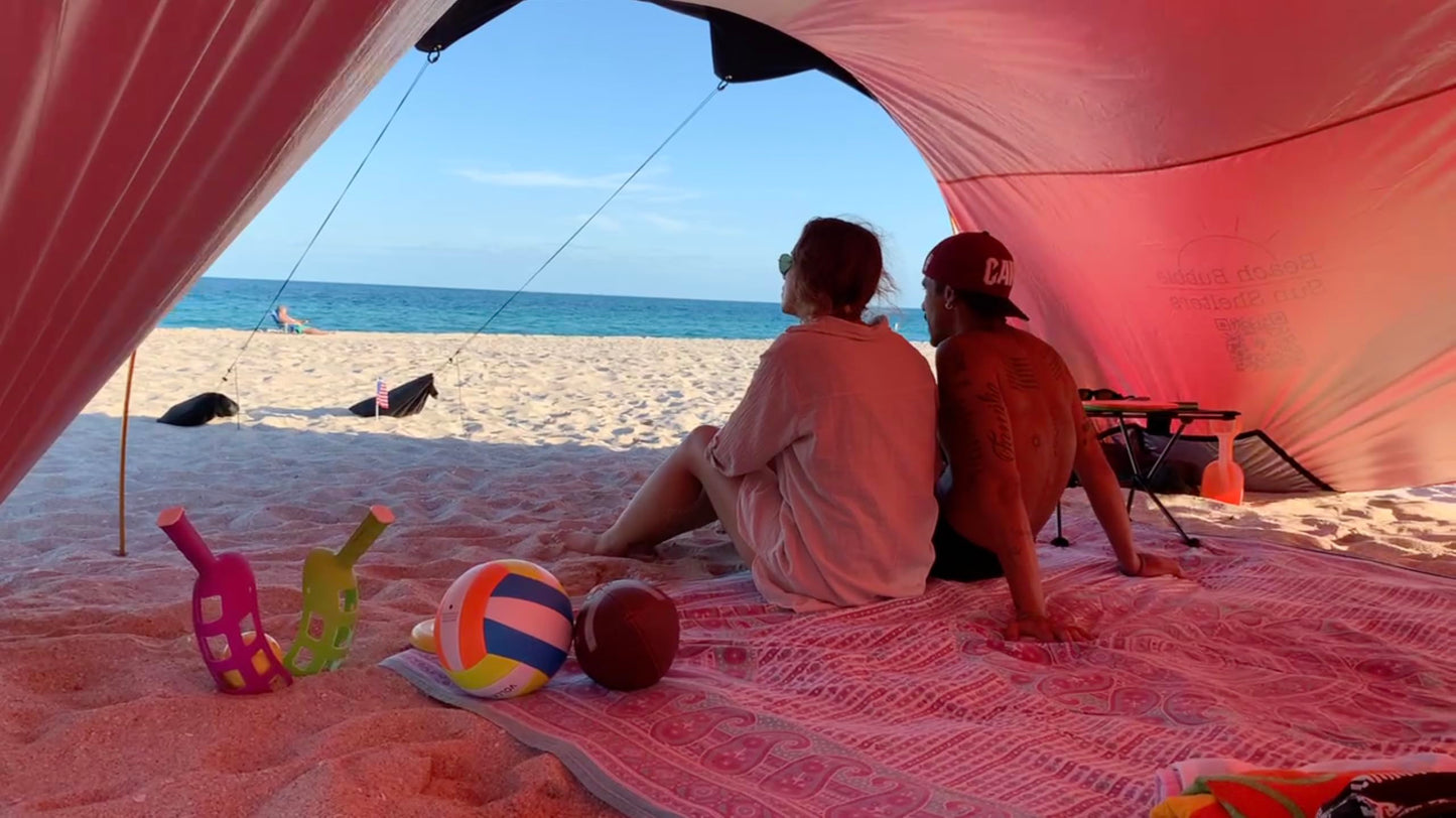 Beach Bubble Family Edition, The Ultimate Private Wind Supported Beach Cabana, +50 UPF, 12 Person Capacity