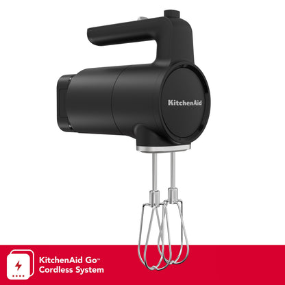 KitchenAid Go Cordless Hand Mixer, Metal - KHMR762, Black Matte