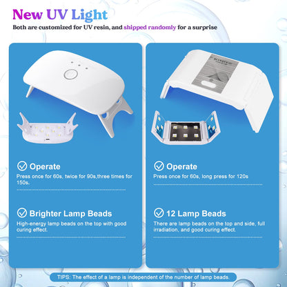 LET'S RESIN UV Resin with Light,Upgraded 200g Crystal Clear&Low Odor,UV Light,Silicone Mat,Ultraviolet Epoxy Resin Hard, Starter Kit for Jewelry,Craft Decor