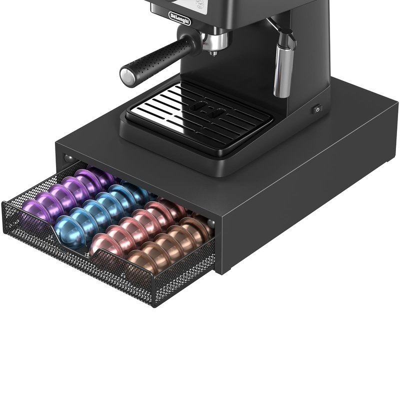 ECOLOVI Nespresso Pods Holder, K Cup Holder, Coffee Pod Holder Organizer Compatible with Nespresso Vertuo Capsules, Holds 60 Small or 40 Large Pods, Black