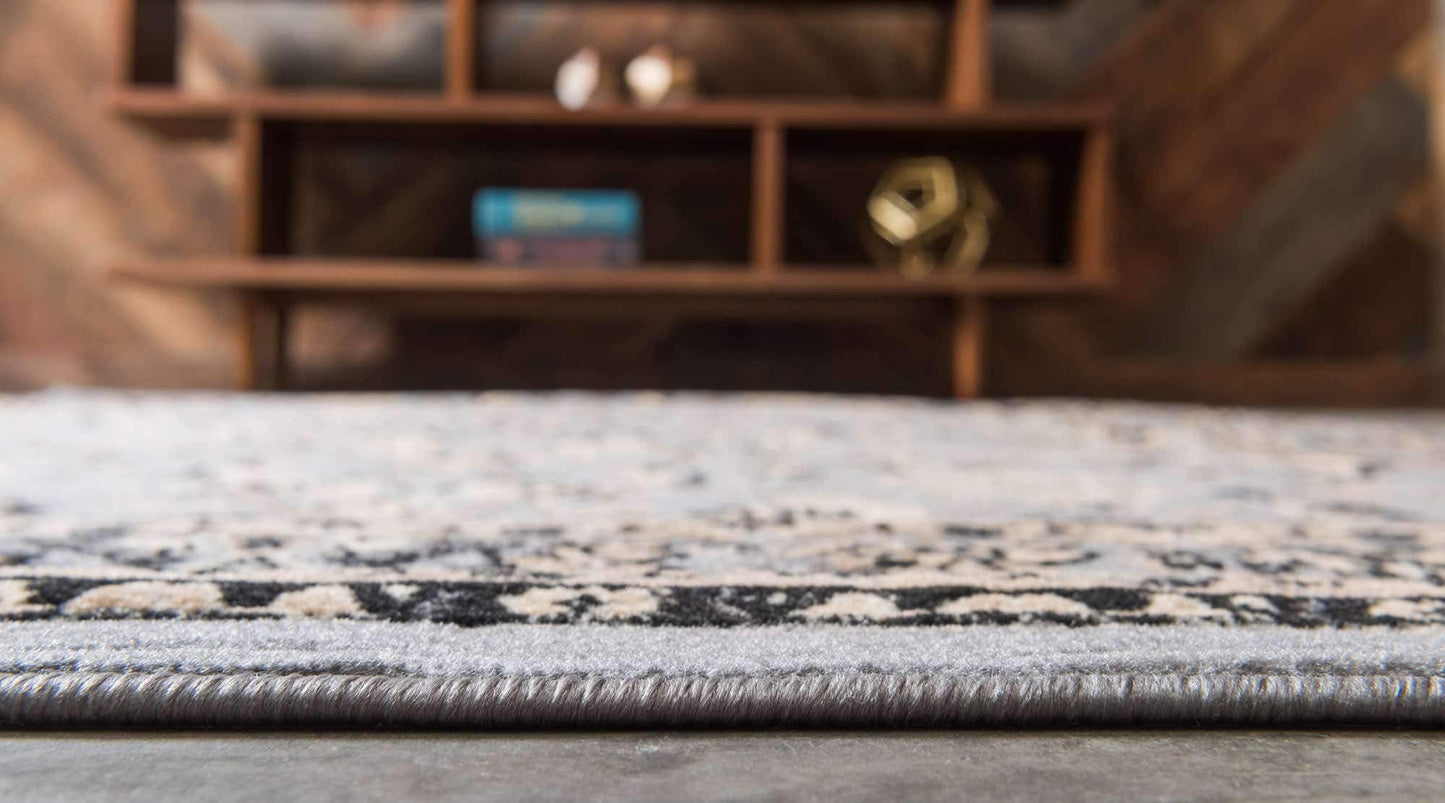 Unique Loom Sialk Hill Collection Area Rug - Washington (9' 10" x 13' 1" Rectangle Gray/Black)