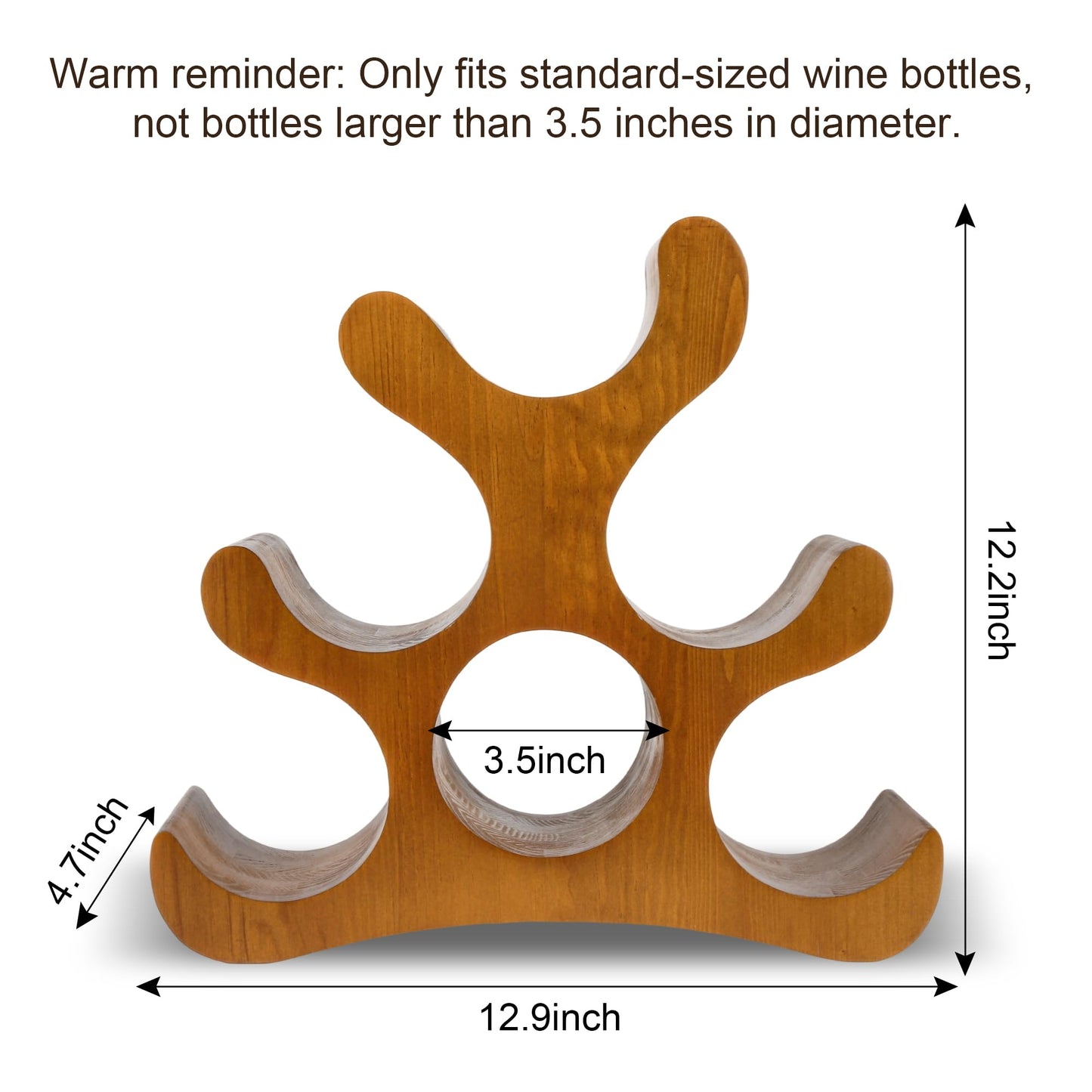 TRUDING Countertop Wine Rack - 6 Bottle Wooden Wine Rack - Freestanding Wine Bottle Holder Stand - Wine Storage Rack for Cabinet Pantry Bar Kitchen (Brown)