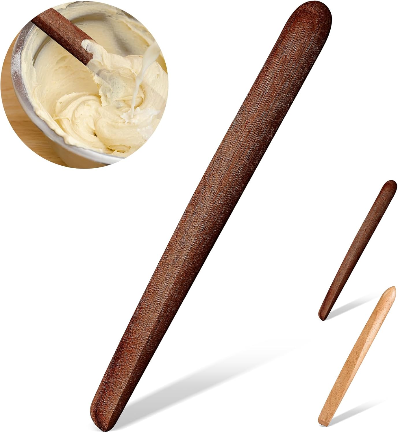 11 Inch Wooden Sourdough Bread Mixing Stir Stick Spurtle Wooden Sourdough Bread Making Tools Paddle Stirring Stick