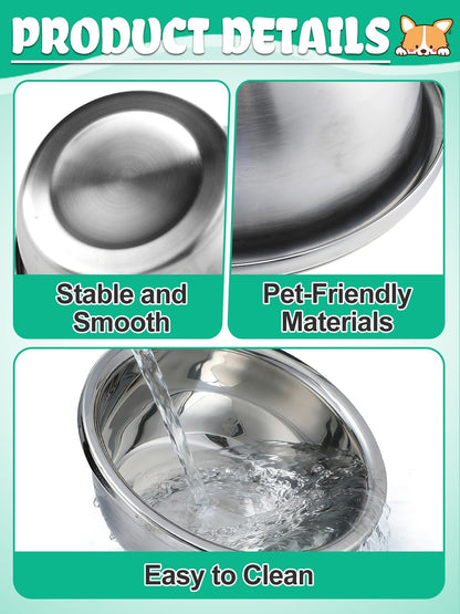 2pcs 1.3 Gallons Large Dog Water Bowl - Rustproof Stainless Steel Dog Bowls, Easy to Clean Metal Food Bowl for Medium Large Dogs Indoor Outdoor