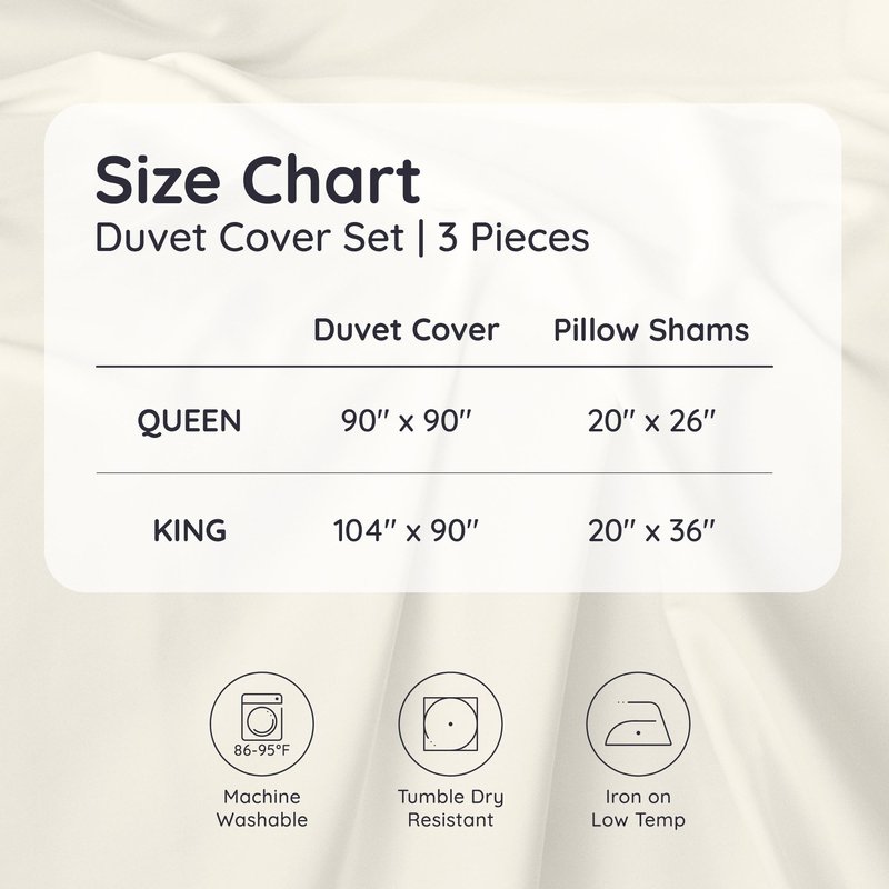 Bambaw 100% Viscose Derived from Bamboo Duvet Cover King Size – 3 Piece Duvet Cover Cooling King Size, Extra Soft & Breathable, Includes 2 King Pillow Shams, No Comforter (Sand)