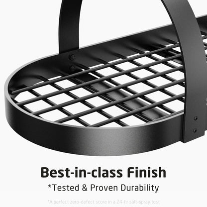 KES 48 Inch Large Hanging Pot Rack, Heavy Duty Oval Pot and Pan Hanging Rack Ceiling Mount, Pot Pan Hangers for Kitchen with 20 Hooks, Matte Black, (For 16" and 24" Joist Mount), KUR225S122-BK
