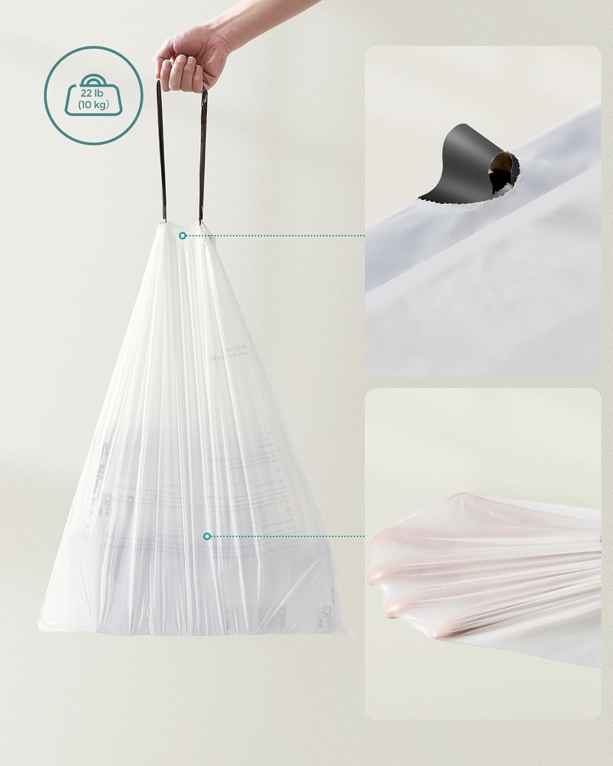 12-14.5 (45-55L) Cans,80 Count 055A01, 2 UKRB055A02 SONGMICS Trash Bags for Gallon Trash Drawstring Kitchen Garbage