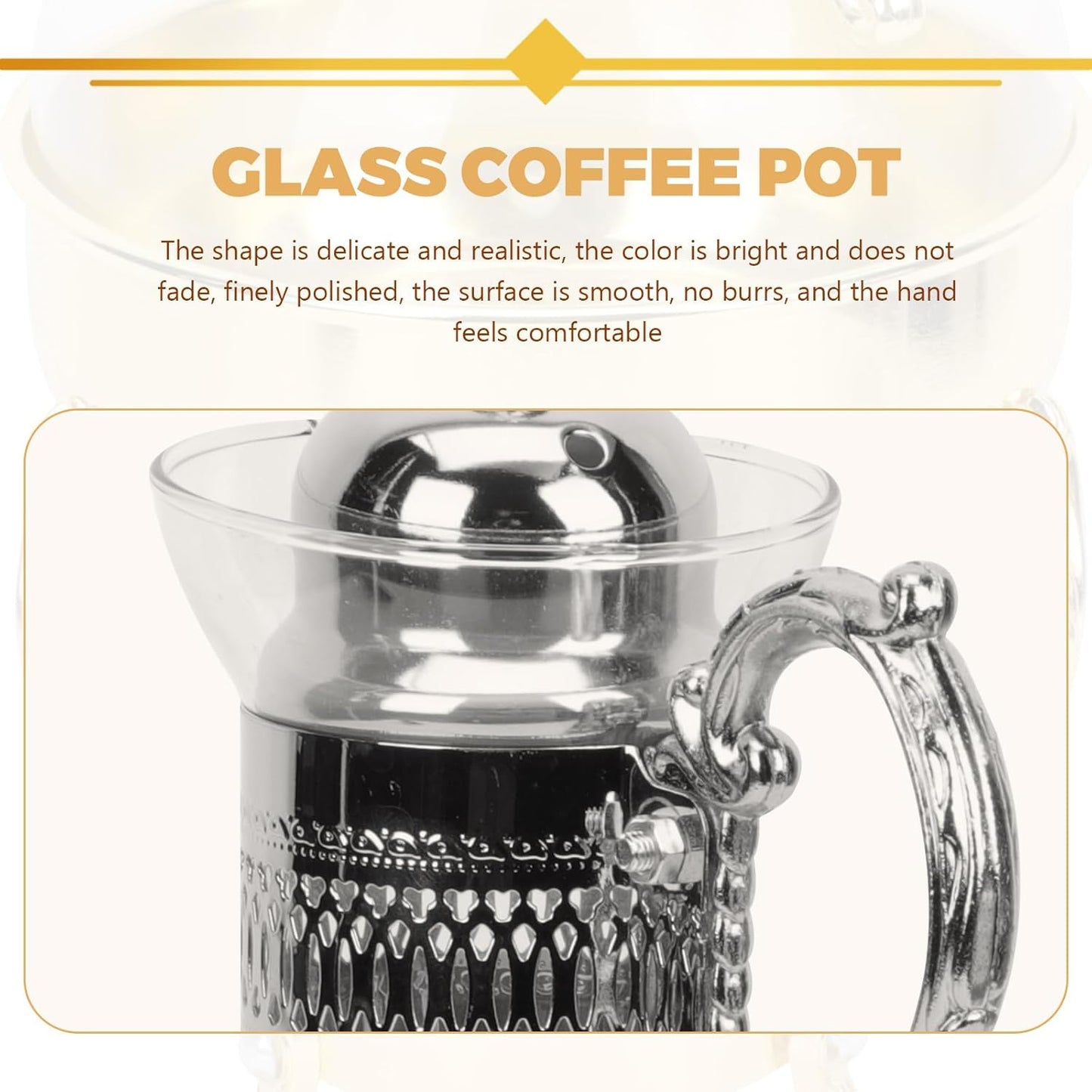 Gadpiparty Heated Coffee Pot, Turkish Coffee Machine, Ceramic Teapot, Glass Water Kettle
