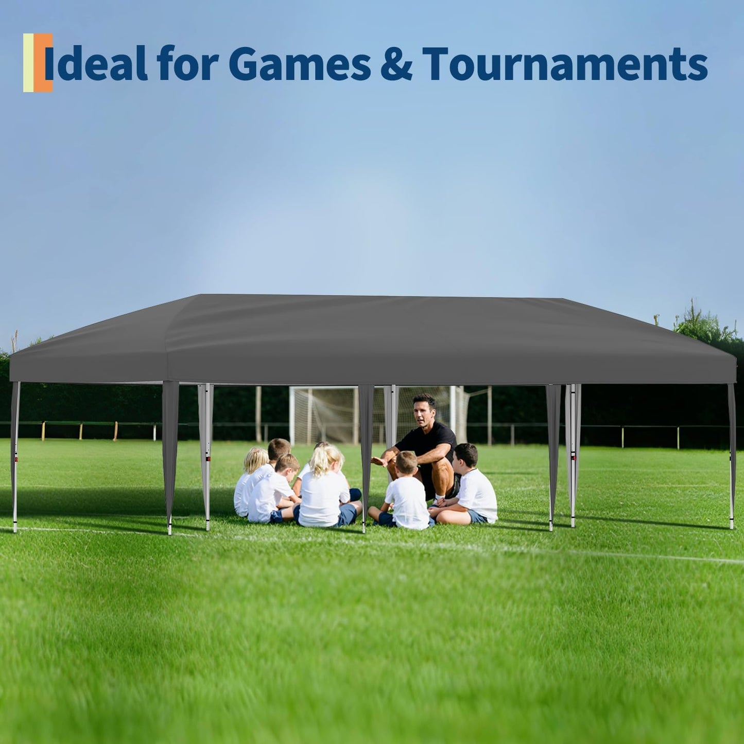 Canopy Tent, Heavy Duty Pop Up Canopy with Netting, Hexagonal Double Roof Patio Gazebo Shelter, Portable Outdoor Pergola for Backyard, 13x13 ft-Gray