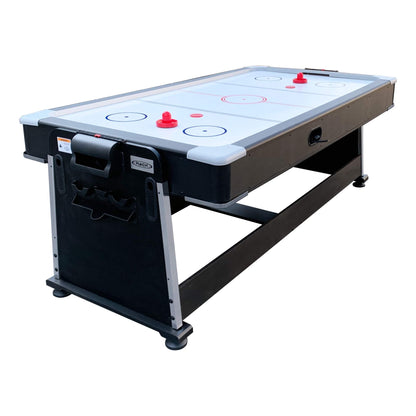 RACK Triad 7-Foot 3-in-1 Multi-Game Swivel Billiard/Pool Table (Blue Felt with Black Body) – Pool, Table Tennis & Air Hockey Combo Game Table for Adults & Kids, Home Game Rooms