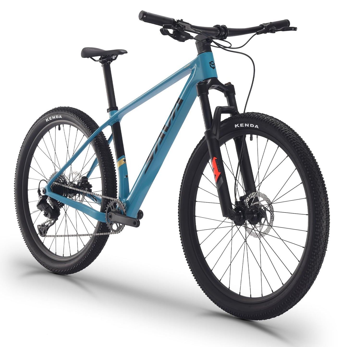 SAVADECK Carbon Fiber MTB with U6000 10 Speed Shift Groupset, Hydraulic Disc Brake with MT200 Break System (Gulf Blue, 27.5 * 17)