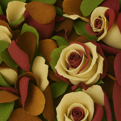 Leinuosen 115 Pcs Crepe Paper Flower DIY Kits 12 Rolls 10 x 98 Inch Crepe Paper Rolls Sheets 100 Floral Iron Wire 1 Wire Cutter 2 Tapes for Birthday Party Wedding Wreath Flower Making(Autumn Colors)