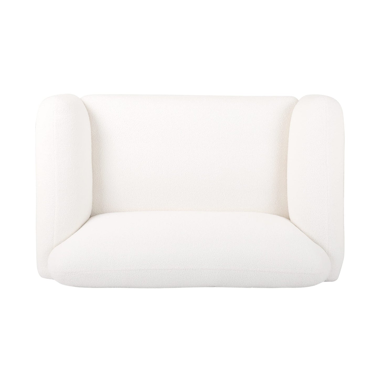 Christopher Knight Home 50" Bouclé Fabric Loveseat Sofa, Modern Upholstered Accent Chair with Armrest & Solid Wood Legs, Deep Seat Oversized Comfy Couch Reading Chair for Living Room Apartment, White