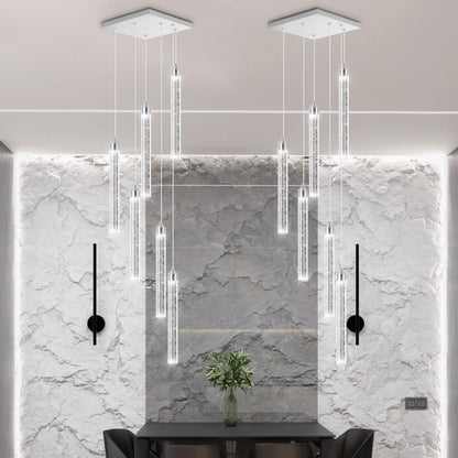 dolria Modern Crystal Pendant Lights for Kitchen Island Mini Chandelier LED Dimmable Ceiling Handing Lighting for Dining Room Corridor 2700K 6000K