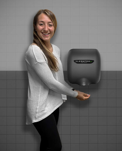 XLERATOReco XL-GR-ECO 1.1N High Speed Commercial Hand Dryer, Excel Dryer, Graphite Textured Cover, Automatic Sensor, Surface Mount, Noise Reduction Nozzle, LEED Credit, No Heat, 110/120V (2 PK)
