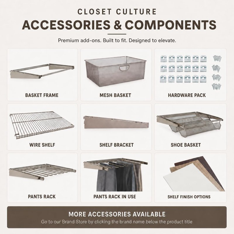 Closet Culture by Knape & Vogt 23 in. Champagne Nickel Basket Surround Kit for Wire Mesh Basket, Compatible Only with Closet Culture Closet Systems, 0335-SRND-CN
