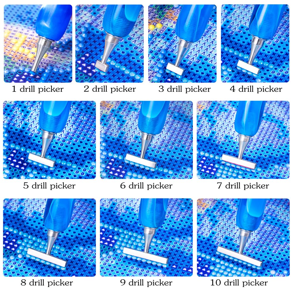 Praise V Do Thin Version Stainless Steel Diamond Painting Art Drilling Tips Nibs Placers Tool Accessories All 10 Beads