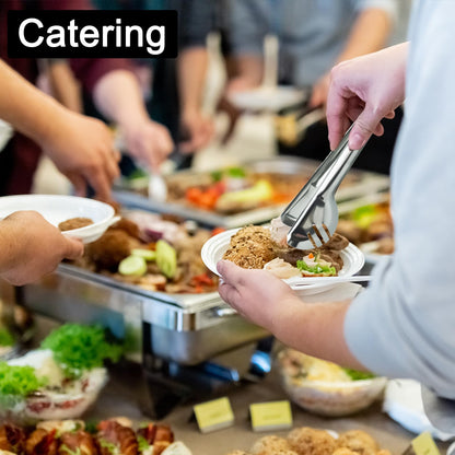 30 Pieces Stainless Steel Large Serving Utensils Set with Serving Spoons, Slotted Serving Spoons, and Serving Tongs Metal Serving Utensils for Parties Buffet Banquet