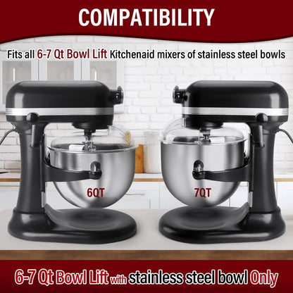Pouring Shield for KitchenAid Stand Mixers Bowl Lift 6-7 QT Stainless Steel (Only),Safety Pouring Shield,Splatter Guard for Kitchen aid Mixer Bowl,Kitchen aid Accessories and Attachments