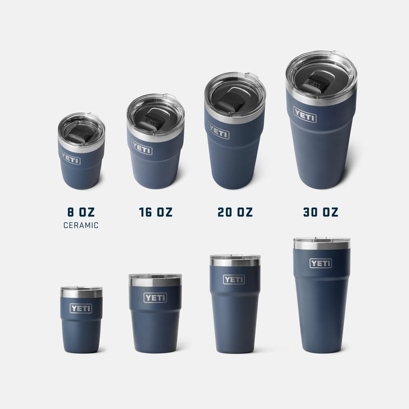YETI Rambler 8 oz Insulated Coffee Mug with Lid - Stackable Double-Wall Vacuum Insulated Cup - DuraSip Ceramic Lining - Barista-Friendly Design - Stainless Steel - Dishwasher Safe, Cherry Blossom