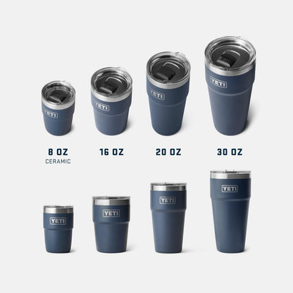 YETI Rambler 8 oz Insulated Coffee Mug with Lid - Stackable Double-Wall Vacuum Insulated Cup - DuraSip Ceramic Lining - Barista-Friendly Design - Stainless Steel - Dishwasher Safe, Cherry Blossom