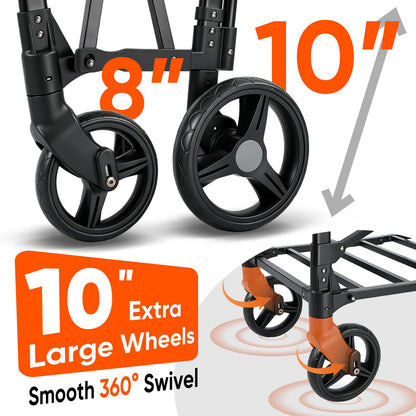 Sekey Wagon Stroller for 2 Kids, Luxury 4-in-1 Stroller Wagon - Premium Quality with Convertible Seats, Adjustable Push Handles, Removable Canopy, Snack Tray & Cooler, US Certified.