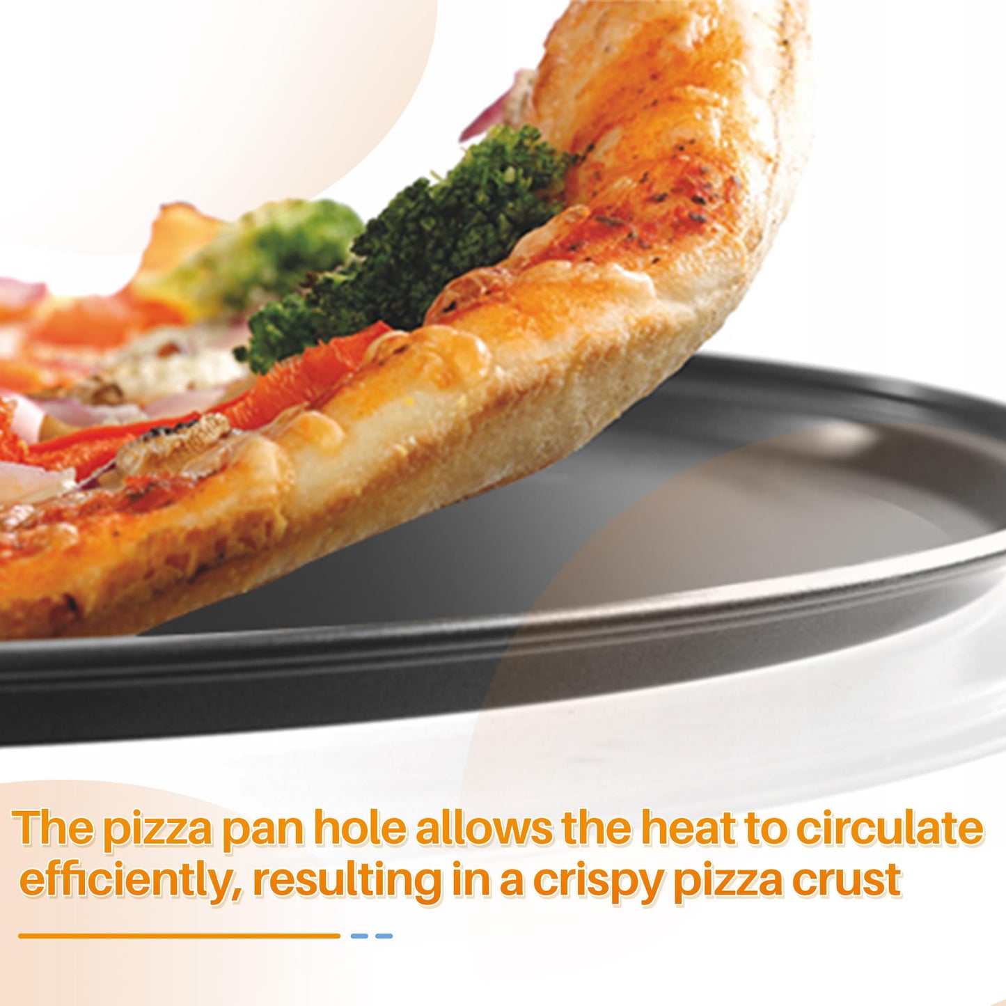 GYPNS 13 Inch Nonstick Pizza Pan Fit for Breville Smart Oven BOV800XL, BOV845BSS Countertop Oven Accessories Round Pizza Tray Replacement, with 50 Pcs Parchment Paper Sheets（Heavy Carbon Steel）