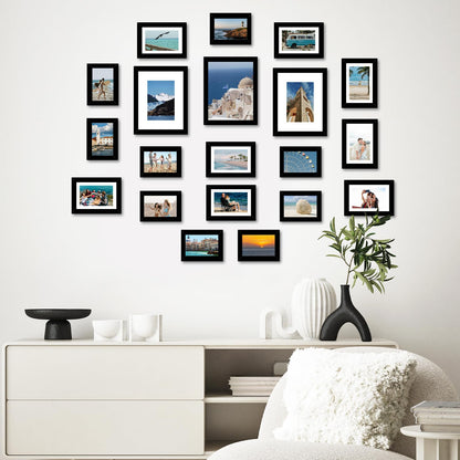 20 Packs Picture Frames Collage Wall Decor for Wall Hanging or Tabletop Display, Gallery Wall Frame Set for Family, Multi Sizes Photo Frames Collage Including 3Pcs 8x10, 8Pcs 5x7, 9Pcs 4x6, Black