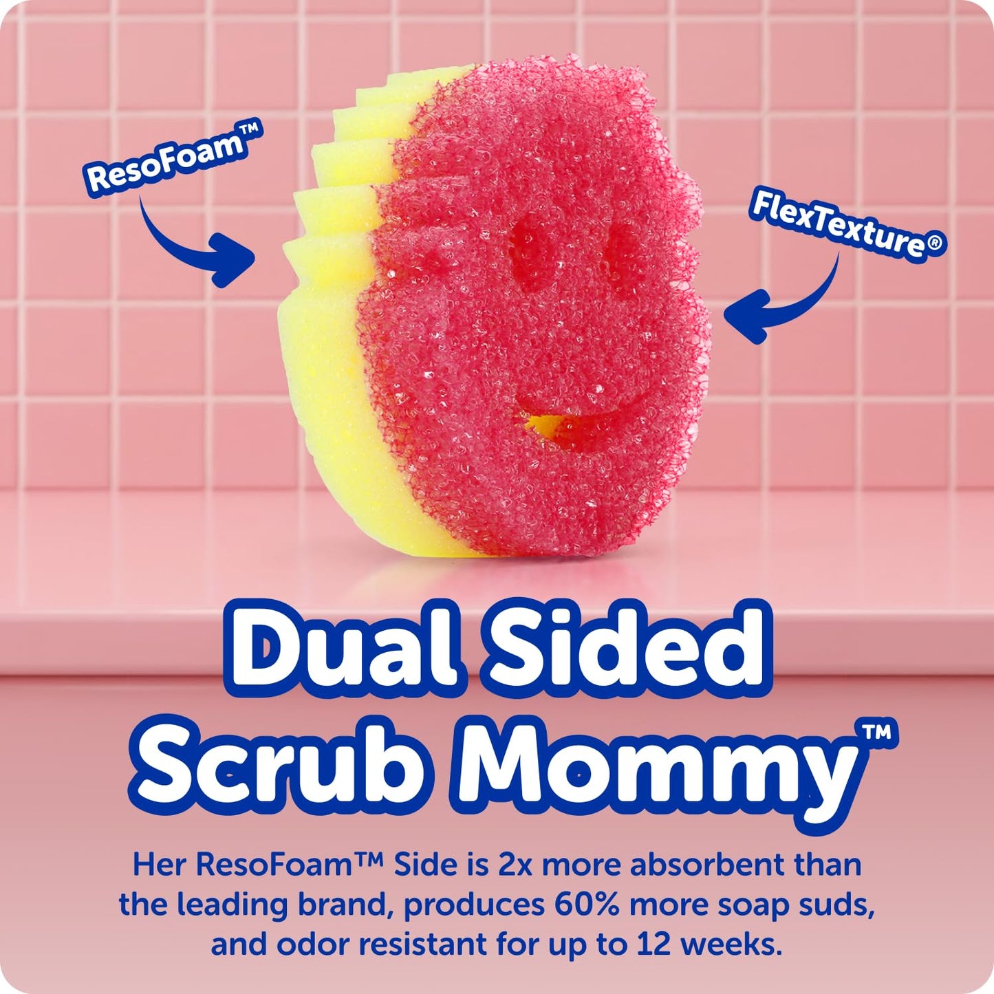 Scrub Daddy 4 Scrub Daddy Sponges & 4 Scrub Mommy Kitchen Sponges - Scratch-Free for Dishes & Multipurpose Cleaning - BPA Free & Made with Polymer Foam - Stain & Odor Resistant (8 Pack)