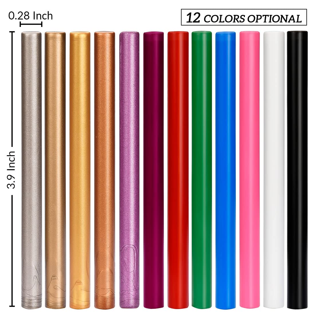 16PCS Mini Glue Gun Wax Seal Sticks for Wax Seal Stamp, Antique Bronze, Great for Wedding Invitations, Cards, Envelopes， Wine Packages