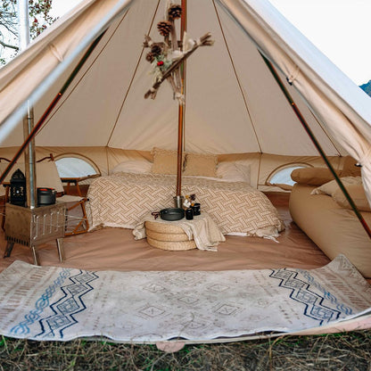 Trend Tents 4M Canvas Bell Tent – 200GSM Poly-Cotton, Stove Jack, Sewn-in Groundsheet, Galvanized Steel Poles, Waterproof & UV-Resistant, 4-Season, Fits 4-6 People – Glamping, Family Camping