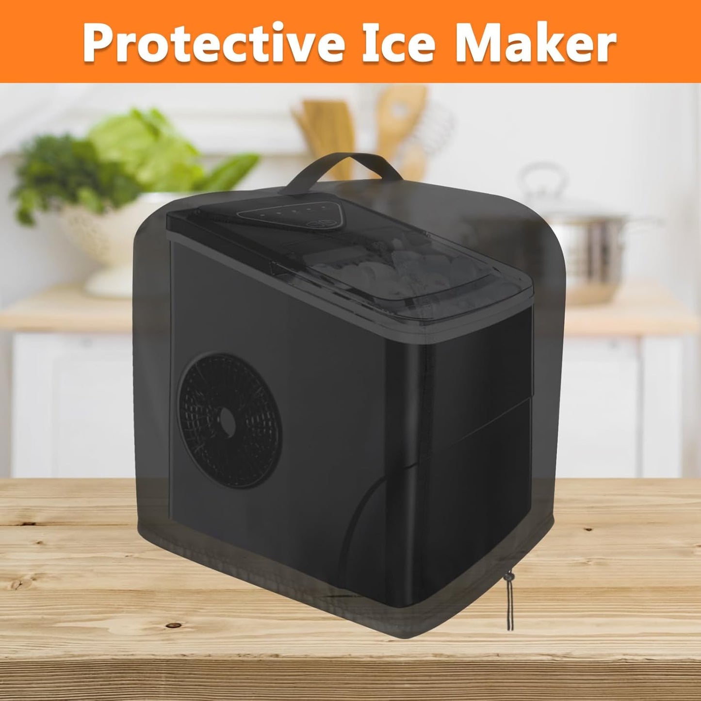 Ice Maker Cover for Portable Countertop Ice Maker Machine, Waterproof & Dustproof (13"L x 12.5"W x 8.5"H)