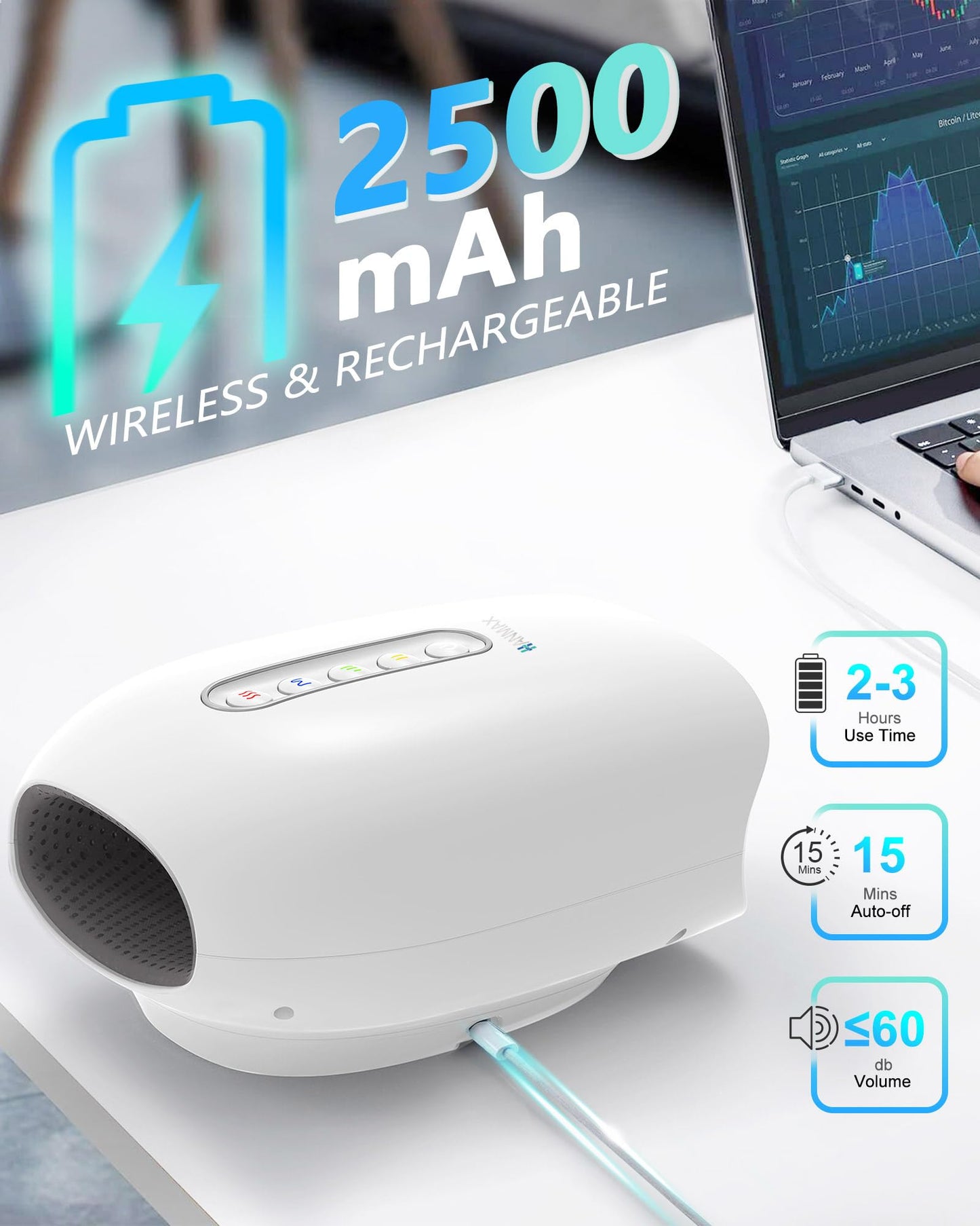 HANMAX Cordless Hand Massager with Heat and Compression – for Arthritis & Carpal Tunnel, Mothers Day Gifts for Mom/Women/Men, FSA-HSA Eligible