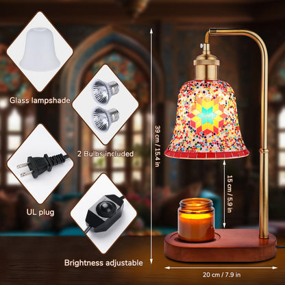 DIY Turkish Mosaic Lamp Kit, Stained Glass Candle Warmer Table Lamp Making Kit- Easy and Fun, No Experience Needed, Mosaic Art & Craft Project Kits for Adults & Teens, Make Your Own Lamp, Multicolor