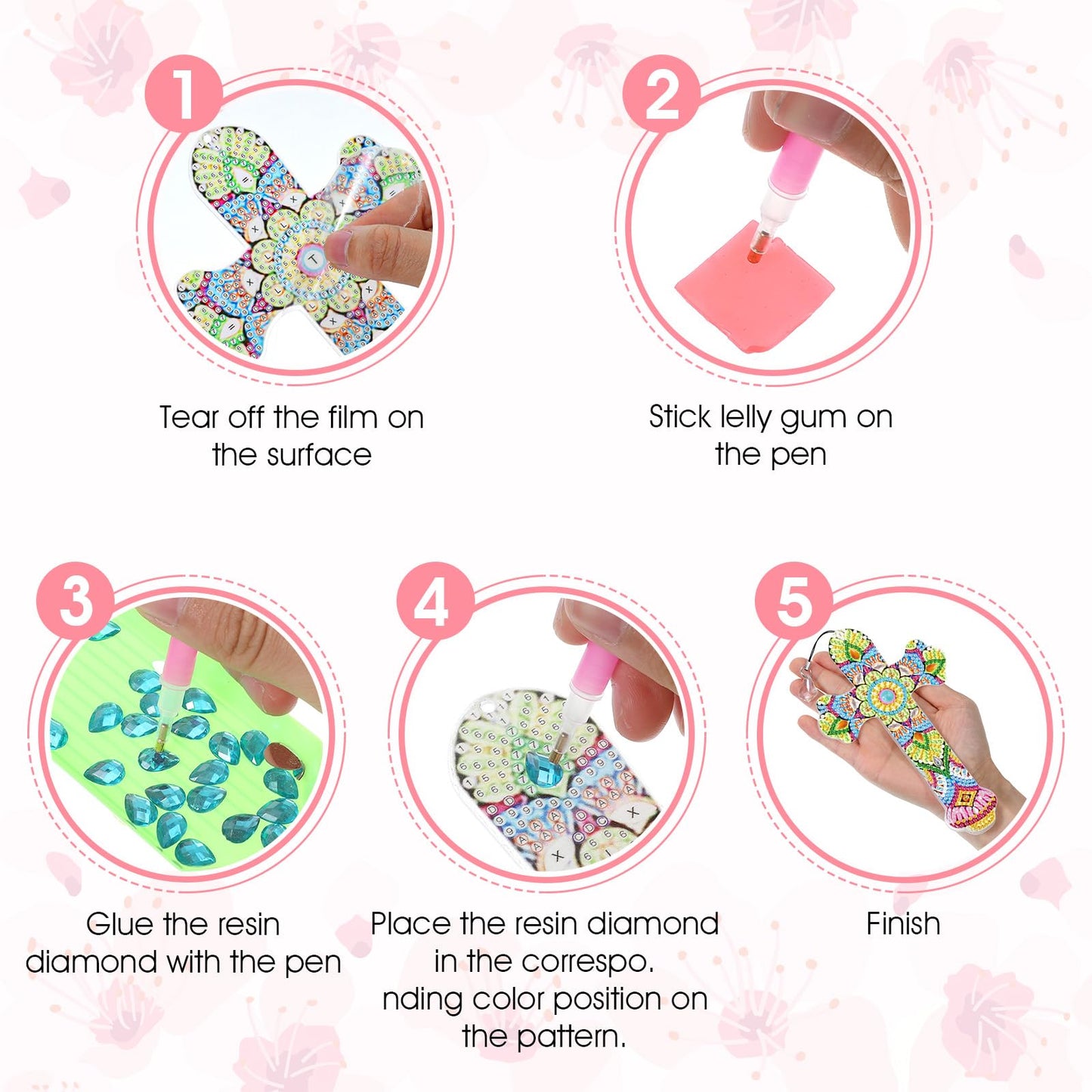 JIEYAO 12 Pcs Cross Diamond Art Bookmarks, 5D Diamond Bookmarks Kit, Rhinestone Painting Bookmark Cross Crystal Bookmarks Christian Bookmarks for Reading Lover Book Decor DIY Crafts Gift