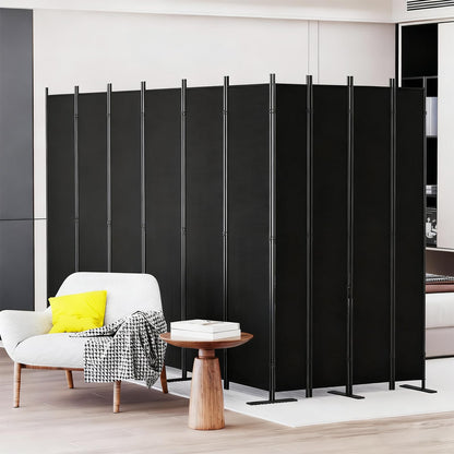 C-Hopetree 10 Panels Room Divider, 6 Ft Tall Indoor Folding Privacy Screen, Portable Partition Separator, Freestanding Separation Temporary Wall for Office, Bedroom, 197" W X 71" H, Black