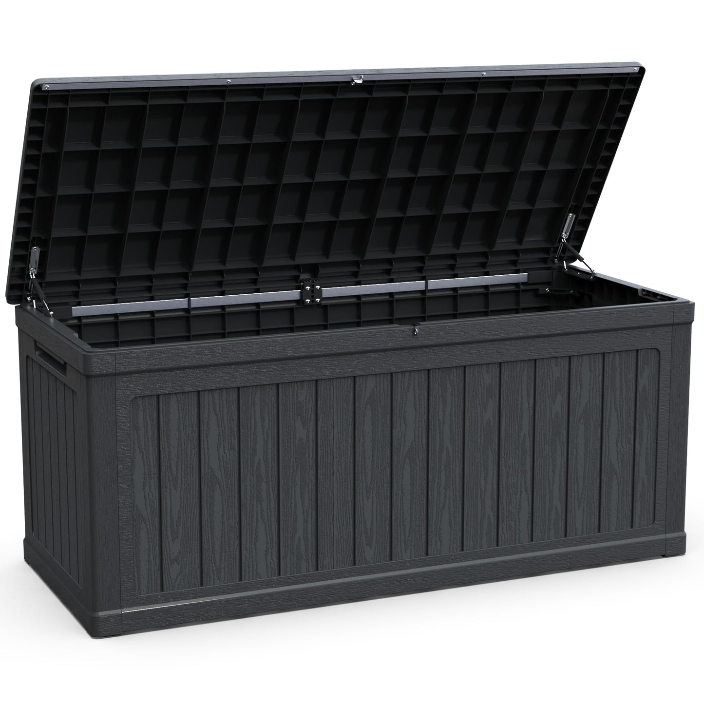 BLUECC Outdoor Deck Box Waterproof, Extra Large Plastic Patio Storage Cabinet with Lockable Black 68"*32"*34"