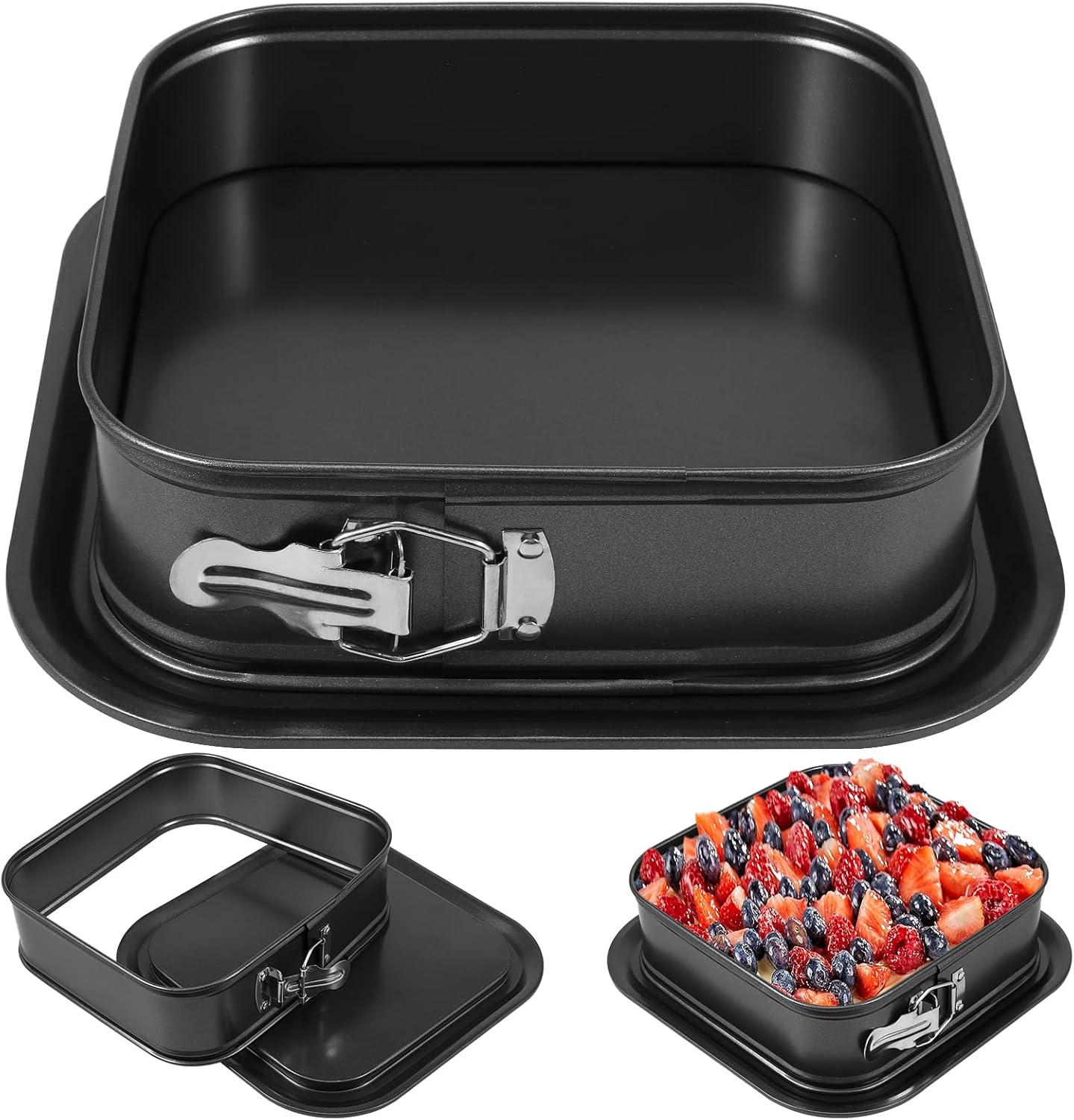 Springform Pan, 9.5" Non-Stick Cheesecake Baking Pan, Leak-Proof Bakeware with Removable Base