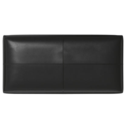 SIMPLIHOME Gabbie Storage Ottoman - 48 inch Wide Upholstered Vegan Leather Rectangle Storage Ottoman Bench in Midnight Black, Contemporary Ottoman for Living Room with Lift-Up Lid