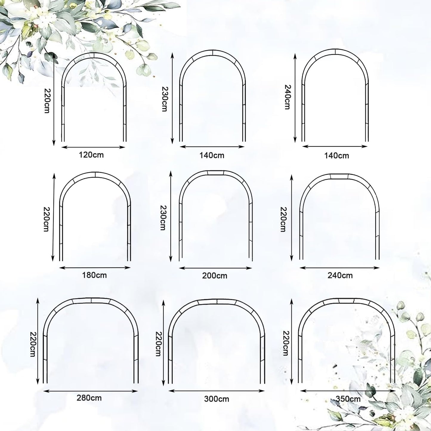 Metal Garden Arch Pergola Trellis for Climbing Plants Wedding & Event Decor Roses Bridal Party Backdrop Stand Flower Arch Arbor Outdoor Garden Trellis for Various Climbing Plants 2