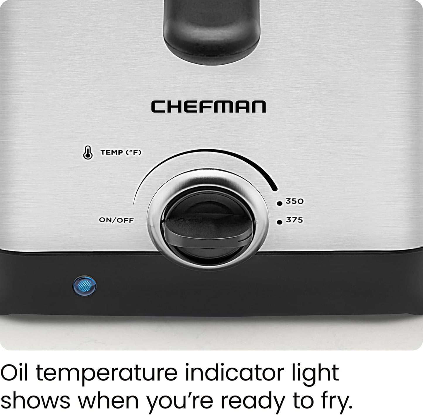 Chefman Fry Guy, Compact Deep Fryer with 1.6-Quart Capacity, Easy-View Window, Adjustable Temp Control, Stainless