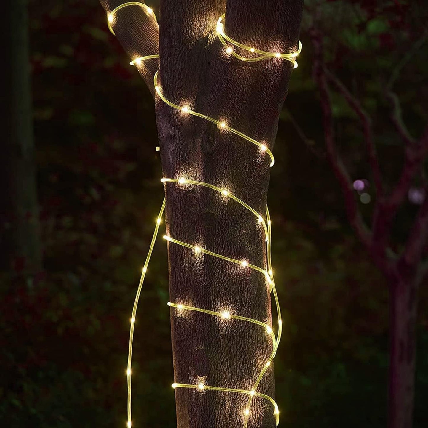 16.5 50 RUICHEN Solar Rope Lights Outdoor String Lights, Ft LED Tube Light Waterproof Copper Wire Fairy Lights