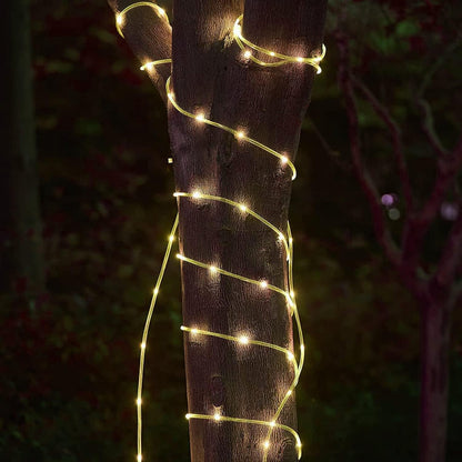 16.5 50 RUICHEN Solar Rope Lights Outdoor String Lights, Ft LED Tube Light Waterproof Copper Wire Fairy Lights