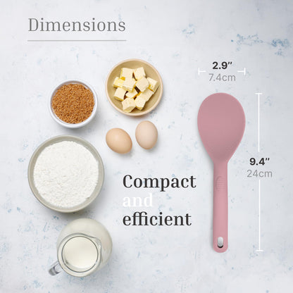 JS Gourmet 3 Pcs Colorful Silicone Rice Paddle, Heat Resistant Non-Stick Rice Spoon Spatula with Comfortable Handle for Cooking and Serving Mashed Potatoes, Scrambled Eggs, Sticky Bread Pudding