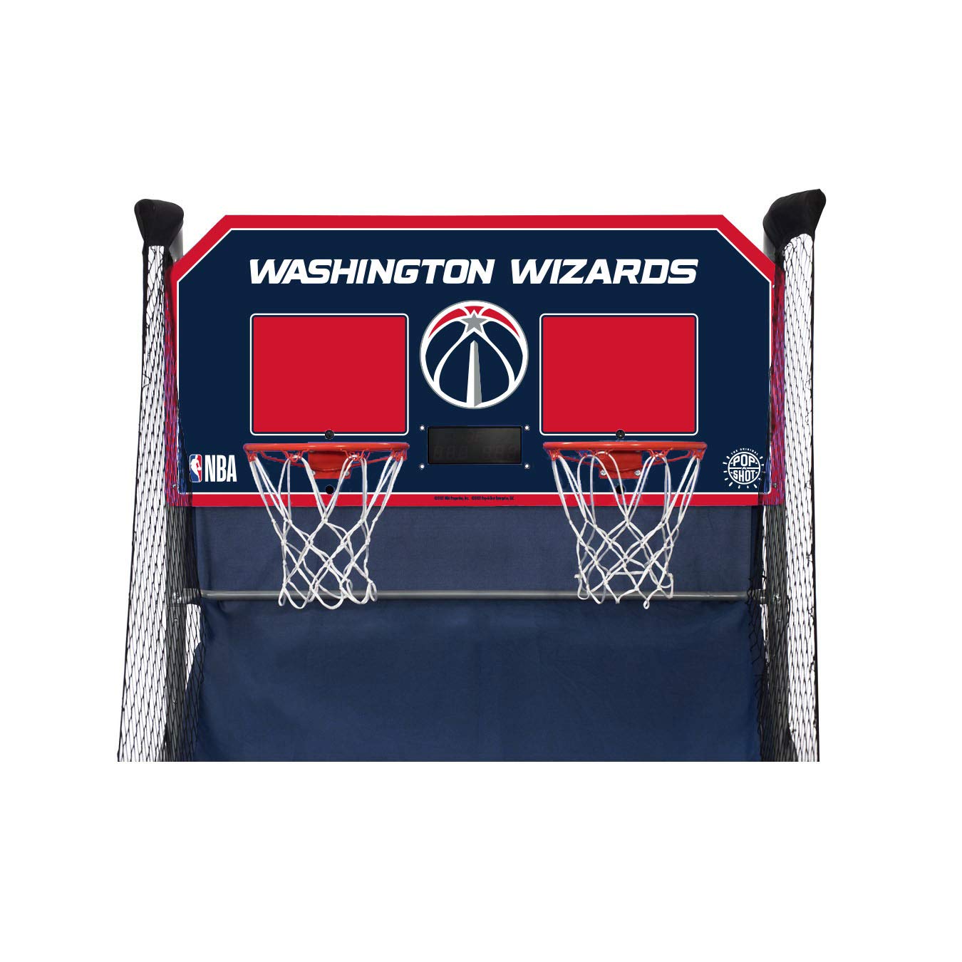 Pop-A-Shot - Home Dual Shot with Washington Wizards NBA Graphics l Sensor Scoring l 16 Game Modes l 7 Balls l Foldable Storage l for All NBA Fans