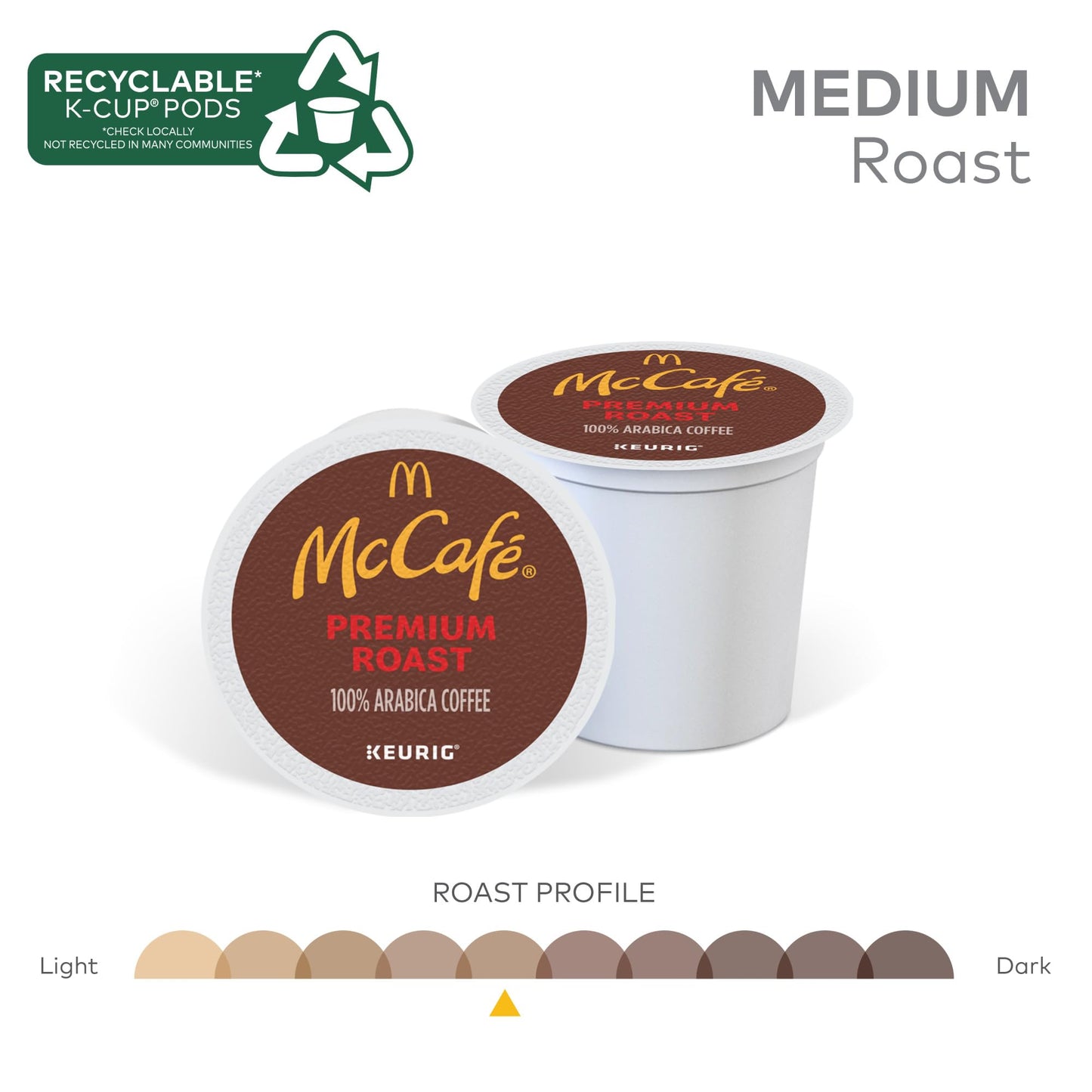 McCafe Premium Roast Coffee, Single Serve Keurig K-Cup Pods, Medium Roast, 60 Count, (6 Packs of 10)