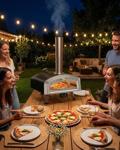 Mimiuo Smart 16 Inch Pizza Oven with Digital Temperature Display – Outdoor Charcoal Wood Pizza Oven with 3 Cooking Modes (Classic/Neapolitan/Custom), Celsius/Fahrenheit Switch, Color-Coded Guide