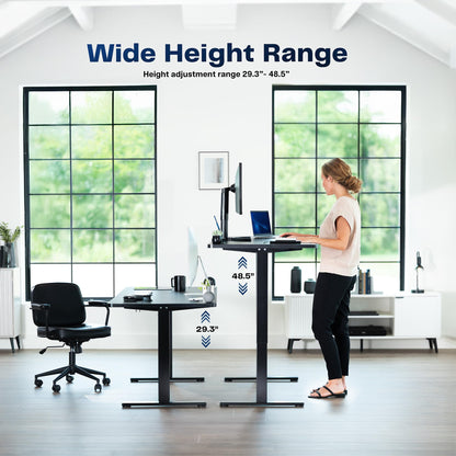 VIVO Electric 60 x 24 in Standing Desk, Memory Height Adjustment, 1B Series, Holds 220 lbs, One-Piece White Top, White Frame, DESK-KIT-1W6W