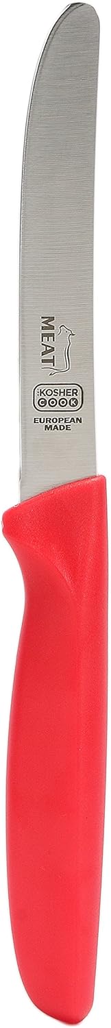 Kitchen Knife 3-Piece Set - 4.5 inches, Steak and Vegetable Knife, Razor Sharp Curved Tip, Color Coded Tools